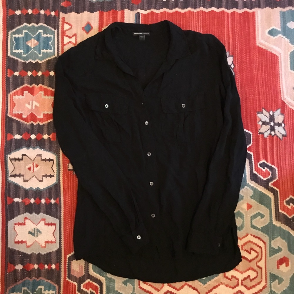James Perse black button up